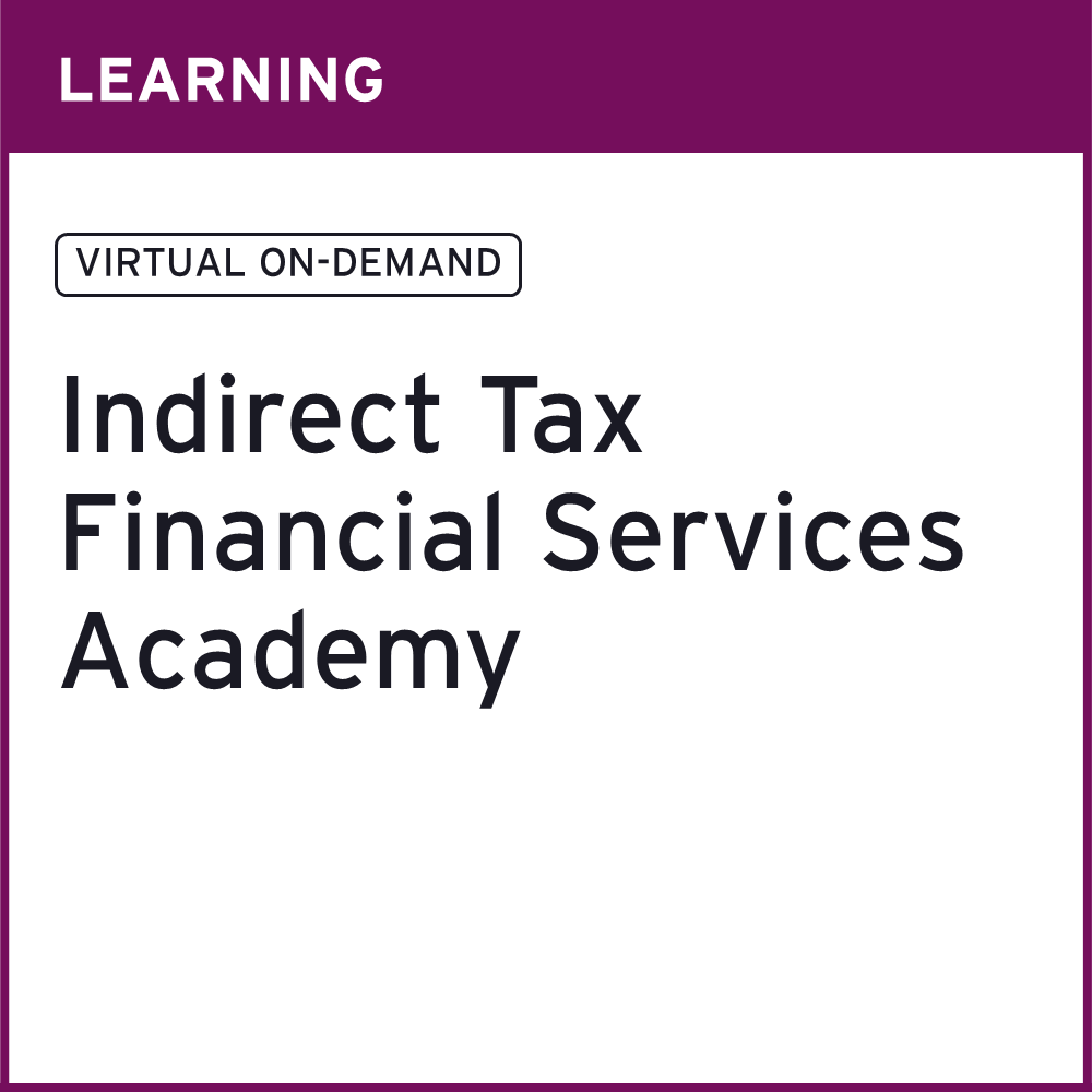 Indirect Tax Financial Services Academy