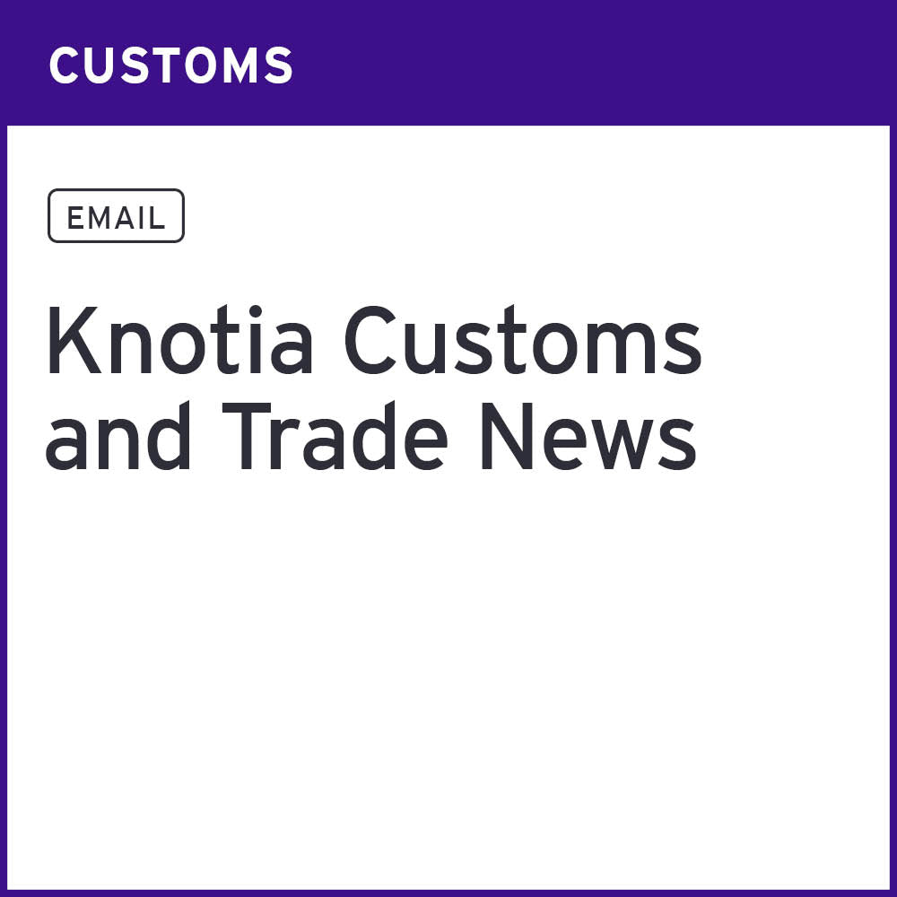 Knotia Customs and Trade News