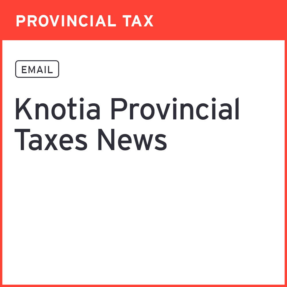 Knotia Provincial Taxes News